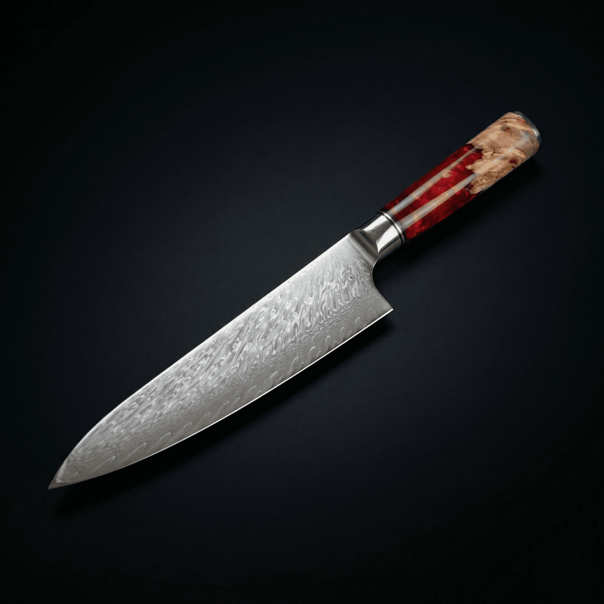 Japanilainen Damascus Shinku Santoku -veitsi – 17,6 cm Tarkkuusterä