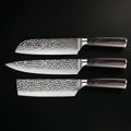 Japanilainen Vasaroitu Damascus 3-osainen Veitsisetti