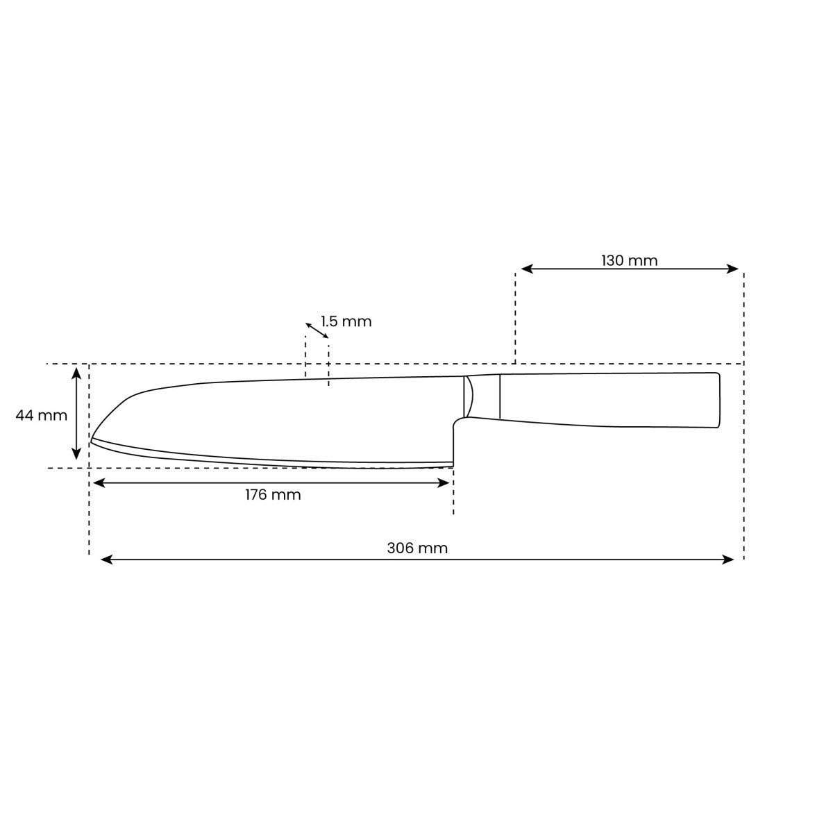 Japanilainen käsintaottu Santoku-veitsi – 18 cm tarkkuusterä
