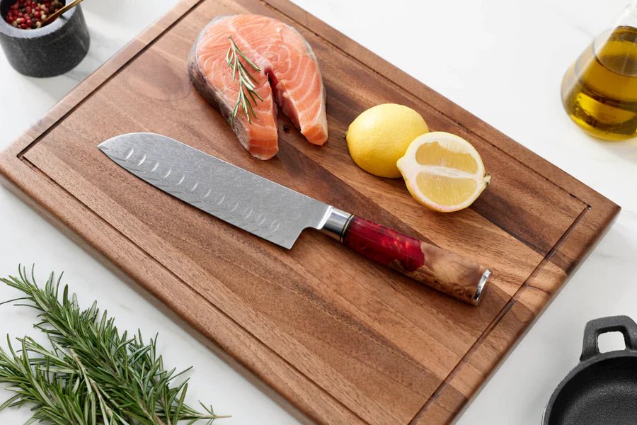 Japanilainen Damascus Shinku Santoku -veitsi – 17,6 cm Tarkkuusterä