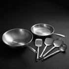 Käsintaottu titaaninen wok- ja paistinpannu (26 cm) tarvikkeilla